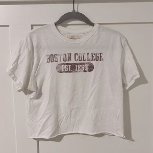 Boston College White Crop Top